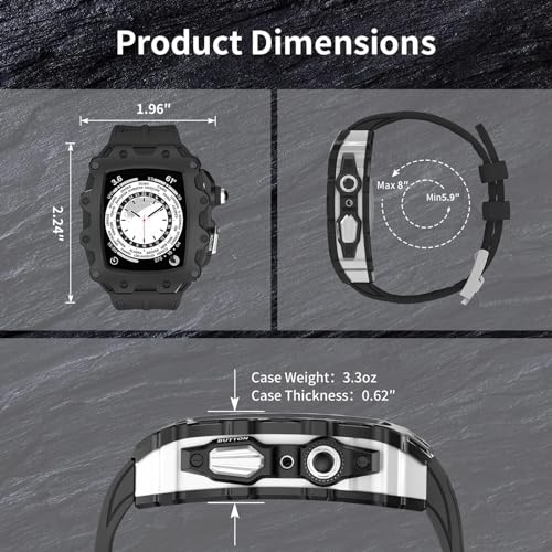 Kit modification Apple Watch 45mm boîtier métal et bracelet silicone premium