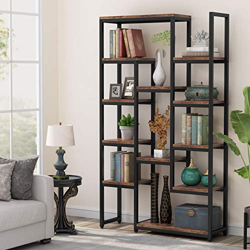 Tribesigns 6-Tier Bookshelf 70.9 Inch Tall Bookcase, Vintage Industrial 12-Shelf Display Shelves Book Storage Organizer For Living Room, Home Office (Brown) #TOP1
