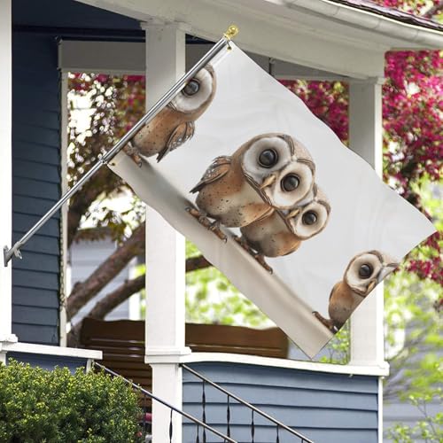 Drapeau de bienvenue pour cour avec hibou pour embellir votre maison