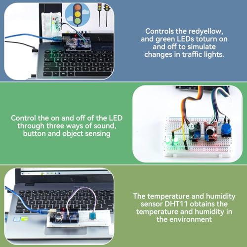 Image of Serplex UNO Starter Kit for UNO R3 Development Board Compatible with Arduino IDE, 400 Hole Breadboard, Sensors, and Obstacle Avoidance Module for Learning, Prototyping, and Creative Innovation
