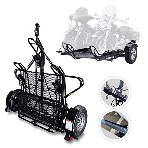 Kendon Stand Up Dirt Bike Trailer for Scooter, Sport Motorcycle, or Cargo with 1500-lb. Load Capacity and Space-Saving Vertical Storage, Push-On Loading Ramp