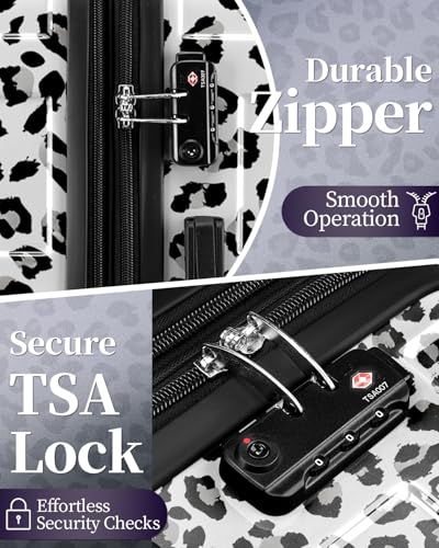 Image of Luggage Set With Spinner Wheels, Carry On Suitcase with TSA Lock, Expandable Checked Suitcase for Women