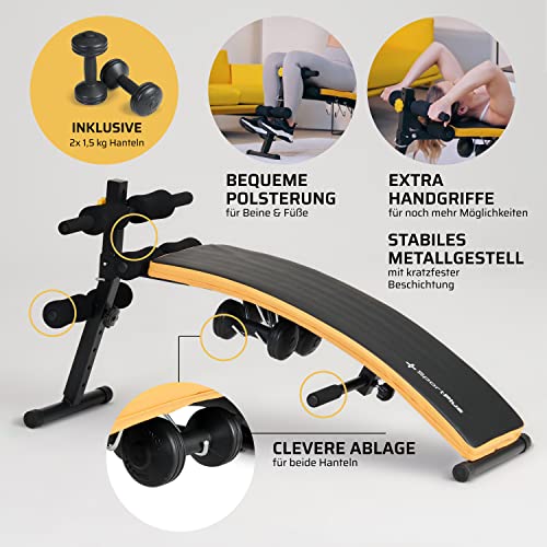 Klappbare Sit-Up-Bank mit 2x 1,5 kg Hanteln von Sportplus