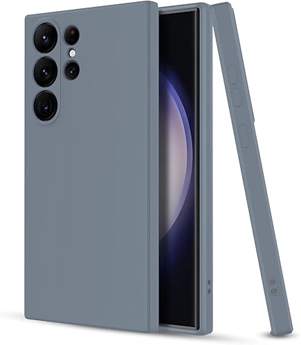 Hismart Funda para Samsung Galaxy S23 Ultra, parte trasera de silicona TPU suave y delgada, absorción de golpes, agradable al tacto y arañazos,