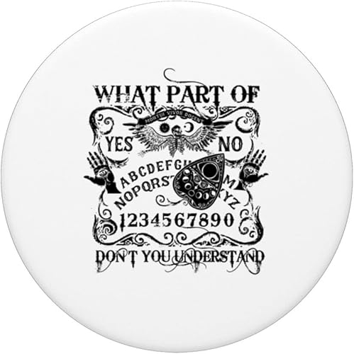 Miniatura 3 de Divertido tablero Ouija dice no con calavera alada y gótico mal de ojo PopSockets PopGrip intercambiables