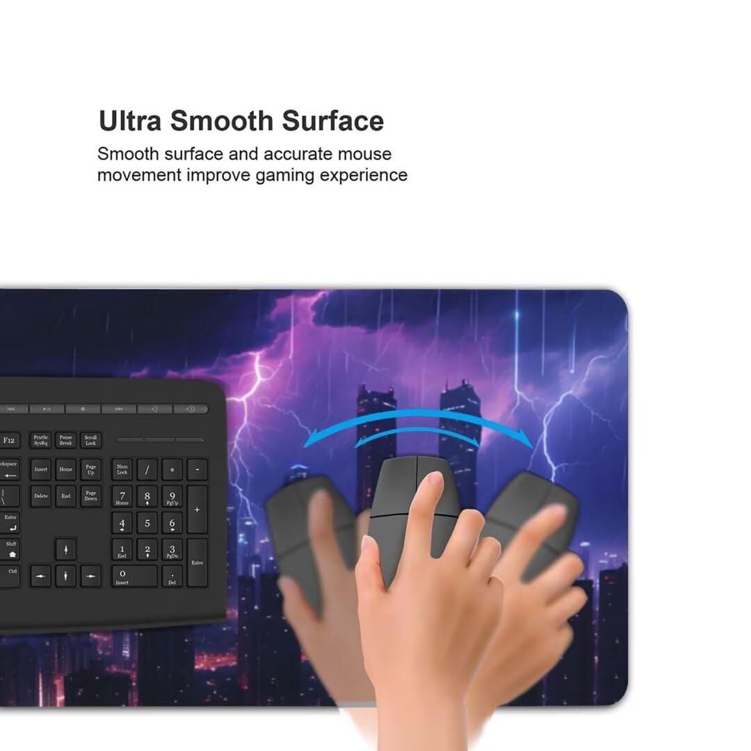 Alfombrilla Ratón Púrpura Alfombrilla Ratón XXL 1500x800 Gaming Tapete Escritorio Iluminación Mouse Pad, Base Goma Antideslizante, Mejora Precisión y Velocidad Gaming Mousepad, para Gamers Z2-709