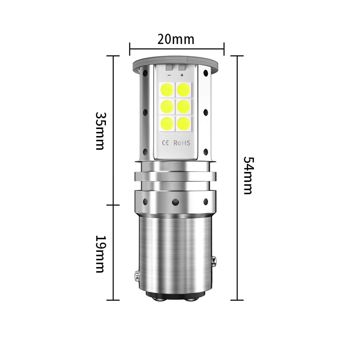 Fastcar 2pcs 1157 BAY15D bombillas led p21/5w led canbus para coche motocicleta luz de marcha atrás luz de freno trasera luz de señal 2057 2357 3030 32SMD 12V 24V 6000k blanco