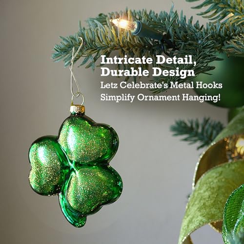 Letz Celebrate 300 Christmas Ornament Hooks | Sturdy & Flexible Metal Ornament Hangers for Tree | Metal Wire Christmas Hooks (Large - Silver)