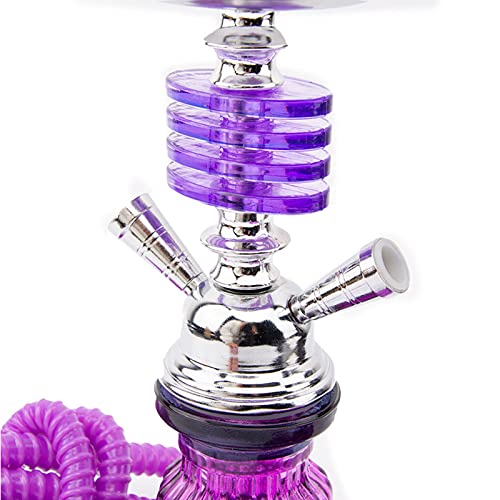 YANGH Tragbare Wasserpfeife Set, inklusive Zubehör 2 Schläuche, Komplettset Glasvase Basis, Wasserpfeife Keramikschale – Bild 5