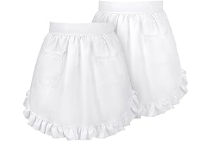 Vintage Maid Apron: Taste The Delight Of 2-Pack Pockets Waist Apron In White