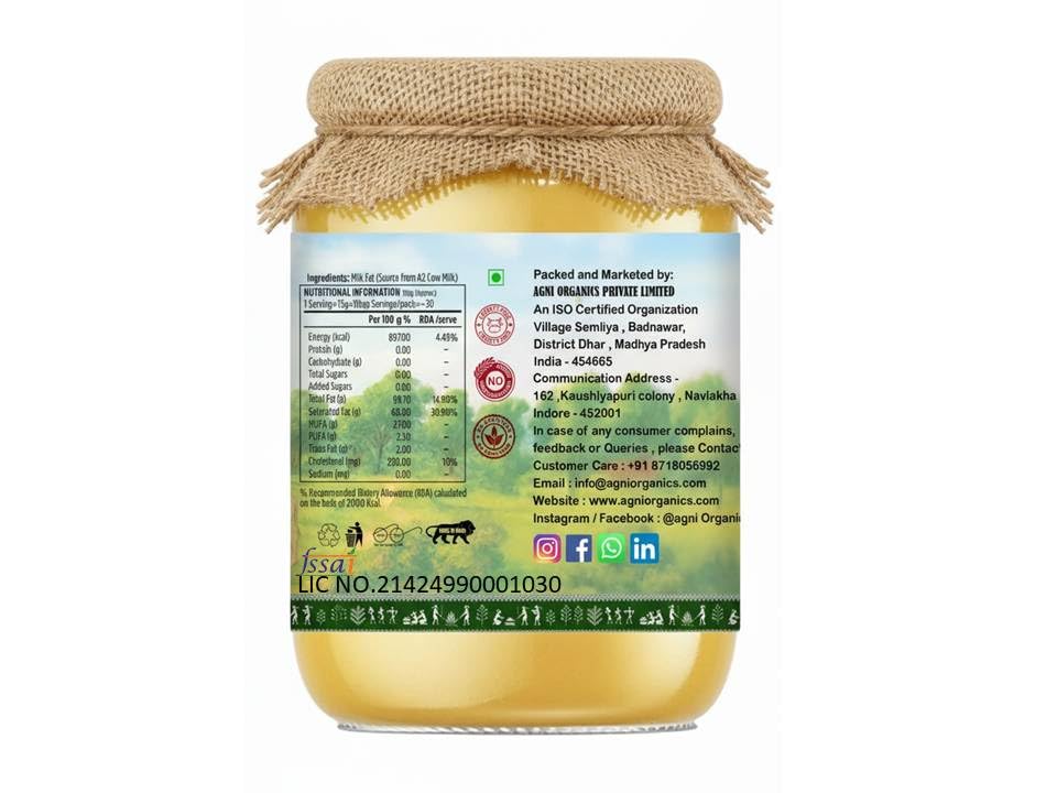 Image of Savaana Organics A2 Gir Cow Ghee 500ml - Pure Bilona Method Grassfed Desi Ghee | Nutrient-Rich, Aromatic & Healthy Traditional Cow Ghee in Glass Jar