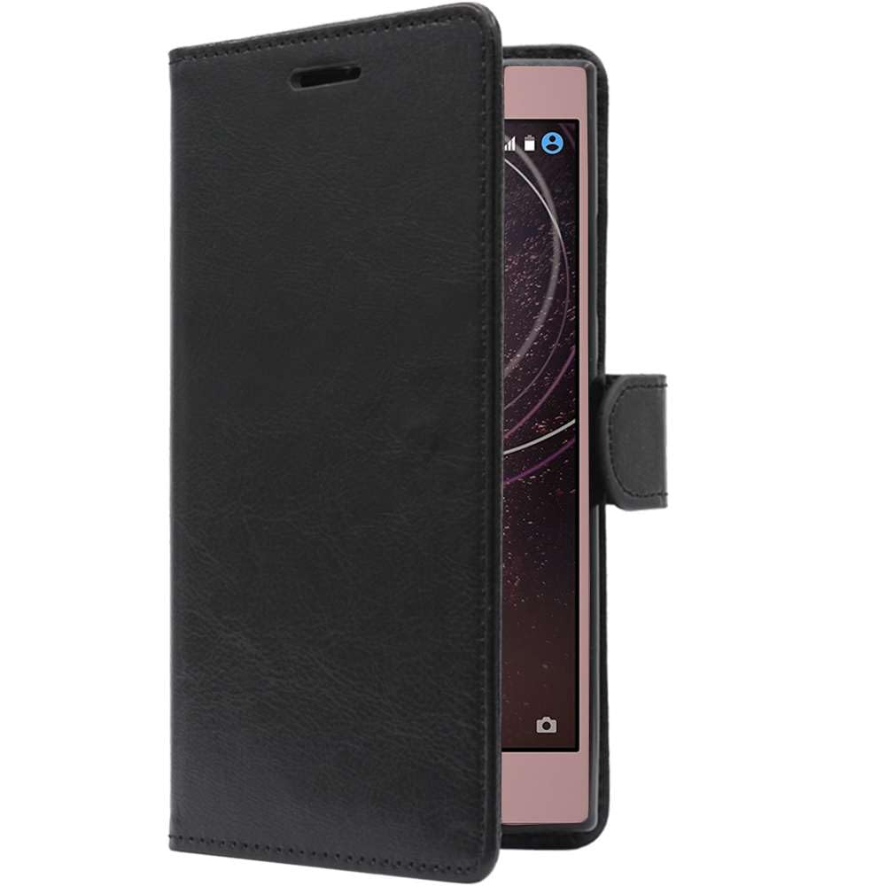 ebestStar - Cover Compatibile con Sony Xperia L2, L2 Dual (2018) Custodia Portafoglio Pelle PU Protezione Libro Flip, Nero [Apparecchio: 150 x 78 x 9.8mm, 5.5