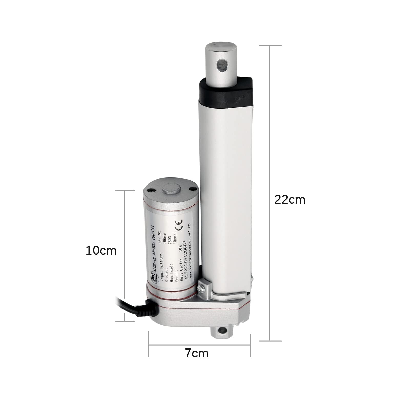 750N 100mm Actuador Lineal Motor DC 12V Motor Resistente Para Auto RV Abridor de Puerta Eléctrico Maquinaria Agrícola Industrial Ventana Embarcaciones