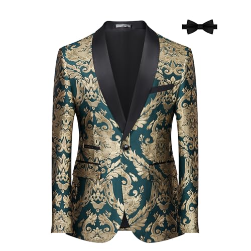 Mgnaie Floral Suits for Men 2 Piece Suit Blazer Pants for Wedding Party
