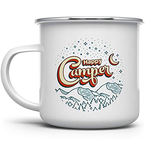 Taza esmaltada Loftipop Happy Camper 12oz miniatura 1