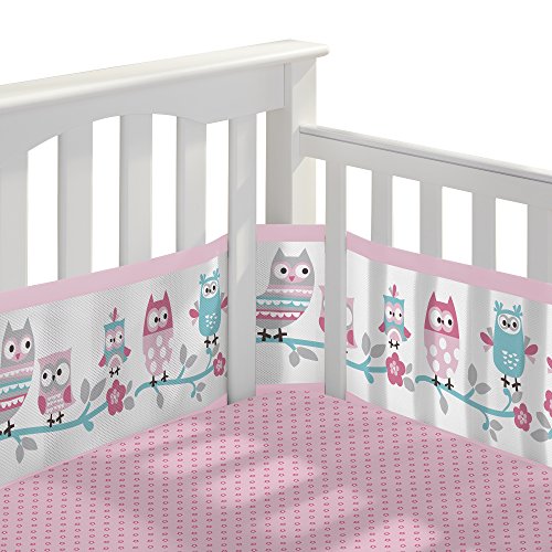 Image of BreathableBaby 3pc Classic Crib Bedding Set- Owl Fun Pink