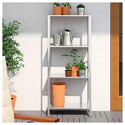 Image of IKEA Alloy Steel Hyllis in /Outdoor Shelving Unit(60X27X140 Cm,23 5 /8 X 10 5 /8 X 55 1 /8 inch),Grey