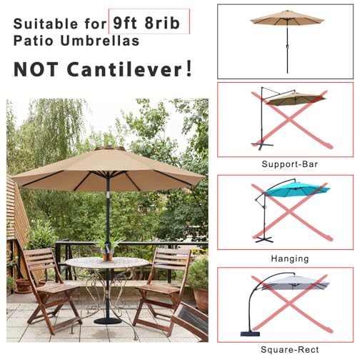 Image of ABCCANOPY 10ft Outdoor Umbrella Replacement Top Suit 8 Ribs (Burgundy)