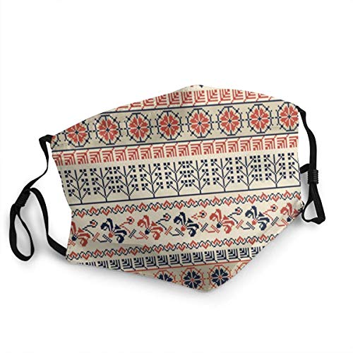 Preisvergleich Produktbild BIT Traditionelle Palästinensische Stickerei Geometrie Erwachsene Bandana Gesicht Hals Gaiter Face Scarf Maske Staub, winddicht atmungsaktiv Angeln Wandern Laufen Radfahren