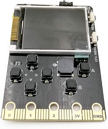 Kittenbot Meowbit Card-Sized Retro Computer Video Game Console Codable Console for Microsoft Makecode Arcade and Python Compatible Micro:bit Expansion Board for Building Robot-Blue