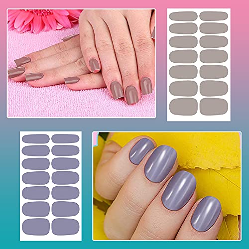 Silpecwee 224 Pieces 16 Sheets Nail Polish Strips Solid Color Nail Polish Stickers Nail Wraps For Women Self Adhesive Nail Art Stickers With Nail File (Light Colour) #TOP4
