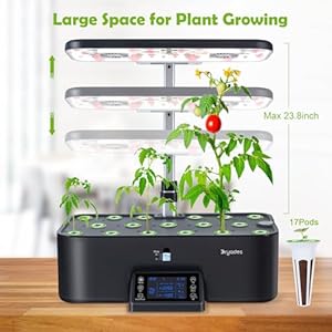   Indoor-Hydroponics-Growing-System-Kit-with-Digital-Control-Panel-17-Pods-Herb-Garden-Planter-Kitchen-Hydroponic-Gardening-Provides-Weekly-Harvest-Black