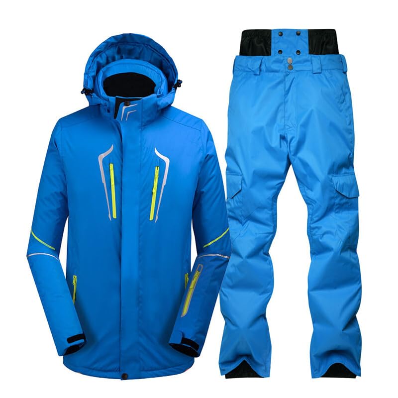 Combinaison de neige homme imperméable veste de ski coupe-vent et pantalon sports plein air