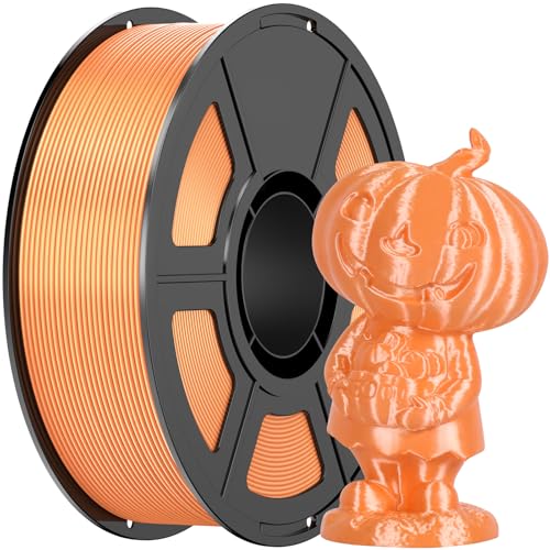 Image of Silk Orange PLA Filament 1.75mm, 1kg (2.2lb) Halloween 3D Printer Filament, High Speed, Low Warp & Clog-Free, Dimensional Accuracy + /- 0.03mm, Fit for FDM 3D Printers & 3D Pens
