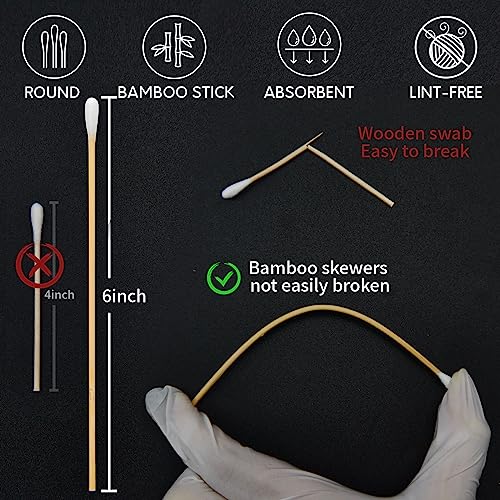 Gun Cleaning Supplies - Gun Cleaning Patches and Gun Cleaning Swabs, 6" Long Cotton Swabs, Lint Free Gun Cleaning Cloth Fit Most Caliber Firearms