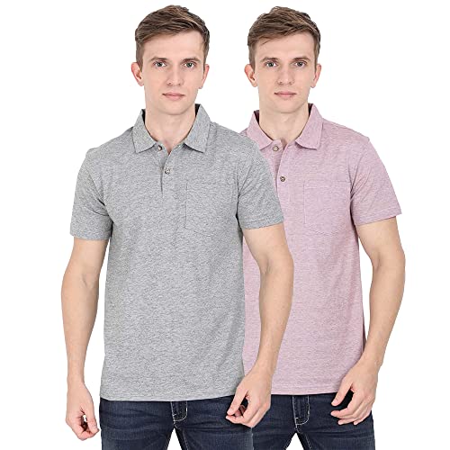Image of ECOLINE Clothing Eco-Friendly Men's 50 /50 Blend Polo T-Shirt (Pack of 2)
