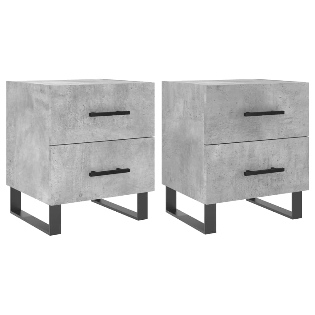 Homgoday Comodini, 2 pezzi, comodino, comodino, comodino, comodino, comodino, comodino, comodino, comodino, tavolino per camera da letto, soggiorno, grigio cemento, 40 x 35 x 47,5 cm, materiale in