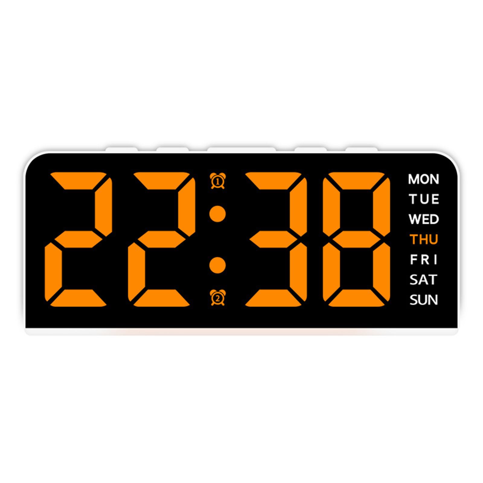 Buxuaaaa LED Night Light and Alarm Clock with 2 Alarms Temperature Display Adjustable Brightness Lamp for Students and Family LED Light Alarm Clock