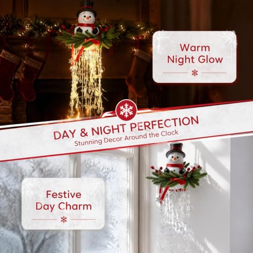 Cute Snowmen W/Icicle Cascade LED Christmas Lights Indoor & Outdoor 25.6'' - image 5
