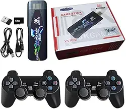 Game Stick X3 Plus 8K, Console Retrô com 10.000 Jogos Clássicos, 2 Controles, Controle Remoto