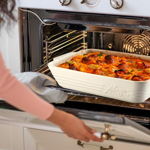 Casserole Dishes for Oven, Casserole Dish,9x13 Baking Dish with Handles Deep and Large Capacity,Cooking Dishes for Casseroles Lasagnas Roasted Vegetables Great Kitchen Gifts, White - Image 5