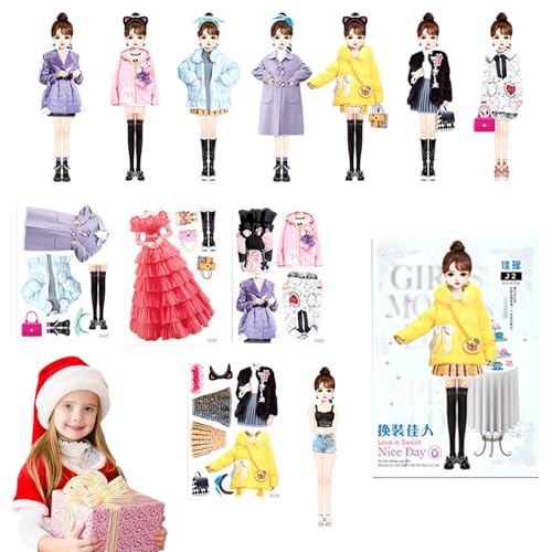 demaxiyad 女の子用紙人形 - プリンセス磁石紙人形ブック - 知育ごっこ遊びアクティビティ玩具 - 旅行・車・ロードトリップ・飛行機・アウトドア用