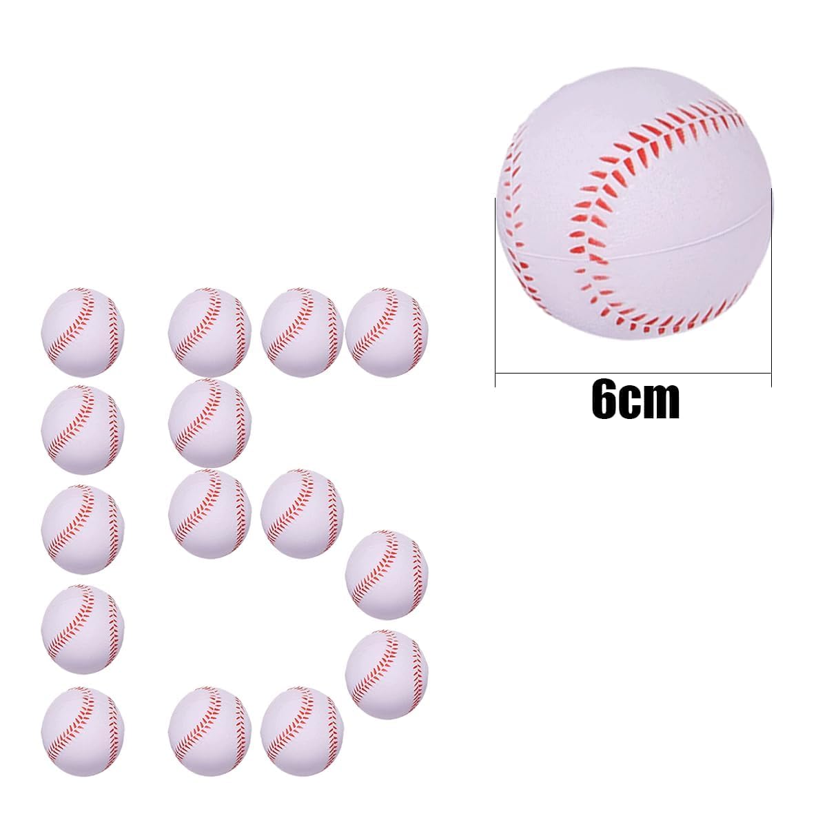 Palla di Spugna in Schiuma 15pcs Palline Morbide Baseball PU
