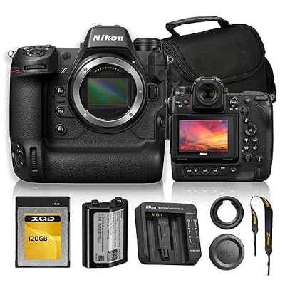 Nikon Z9 Mirrorless Camera Bundle, 45.7MP Full Frame Professional Camera, 8K Video, EXPEED 7, 493-Point AF, Dual CFexpress Slots Bundle with 120GB XQD Memory Card + Camera Bag