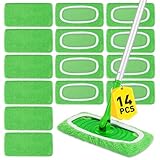 14Pcs Reusable Microfiber Mop Pads Compatible with Sweeper Mops,Dry Sweeping Cloths & Wet Mopping Pads Refills,Washable Mop Pads for Floor Cleaning