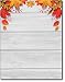 Fall Leaves over Wood Stationery Paper - 80 Sheets - Autumn Letterhead for Festivals & Thanksgiving