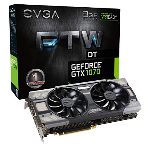 EVGA GeForce GTX 1070 FTW DT GAMING ACX 3.0, 8GB GDDR5, RGB LED, 10CM FAN, 10 Power Phases, Double BIOS, DX12 OSD Support (PXOC) Graphics Card 08G-P4-6274-KR (Renewed)