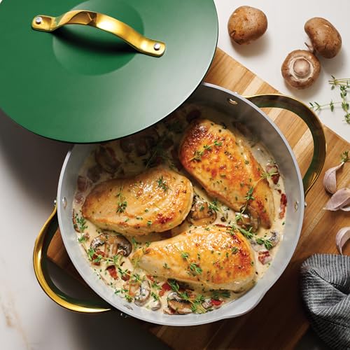 Image of Tramontina Fiora 4.25-Quart Ceramic Non Stick Cooking Pan with Lid