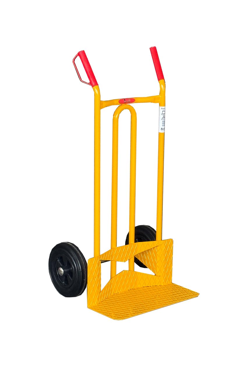 Svelt Carrello Porta Pacchi Professionale in Acciaio – Pedana Rinforzata Mandorlata, Ruote Piene, Manopole Antinfortunistiche, Maxi Portata: 300kg