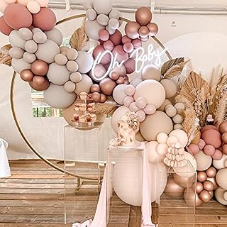 Dusty Pink Balloon Arch Kit,110Pcs Nude Balloons Arch Garland with Doubled Blush Pink Nude Cream Peach Rose Gold Retro Apricot Balloons for Birthday Party,Baby Shower,Wedding,Bridal Shower Decoration