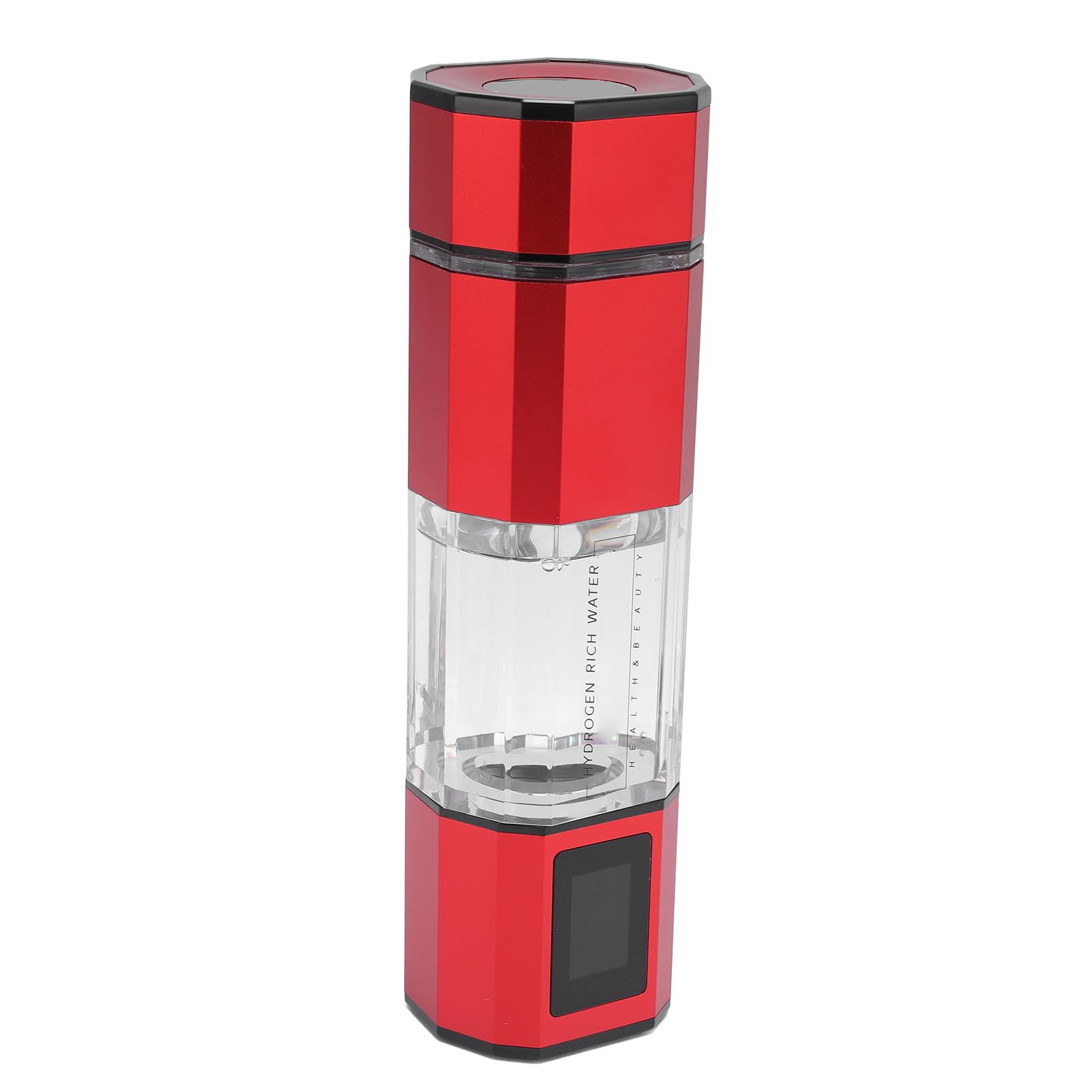 Jarra de agua de hidrógeno 5000PPB, lavado automático de contracorriente, botella de agua de hidrógeno portátil de 250 ml para viajes (rojo)