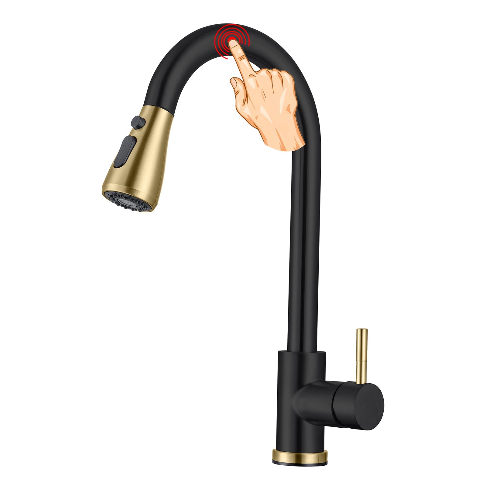 XJTNLB Grifo Cocina Fregadero Oro Cepillado con Sensor