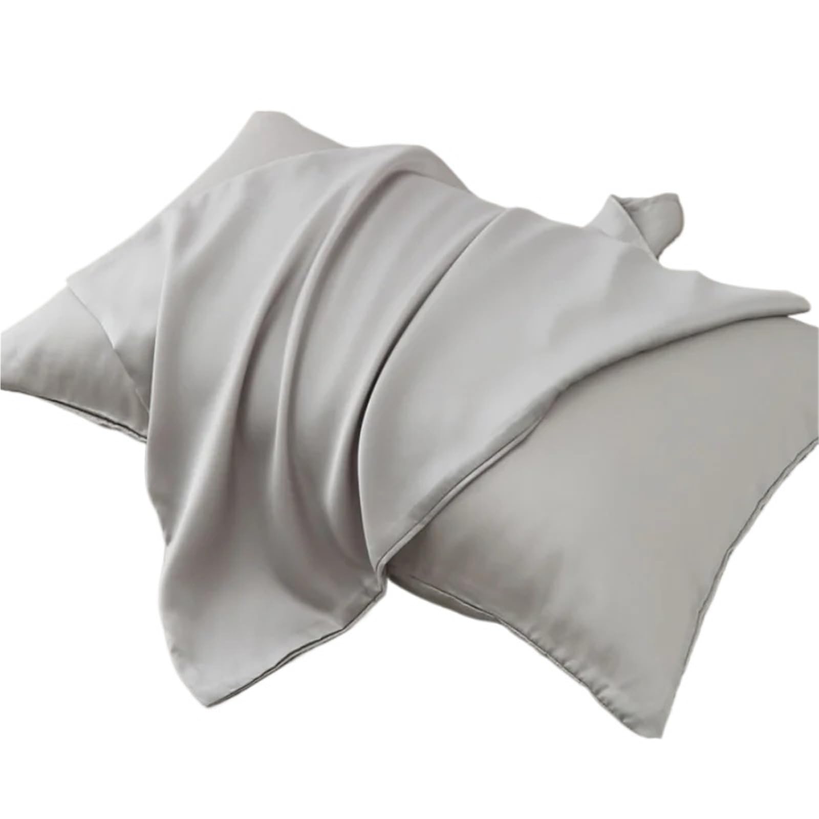 Silk Pillowcase 2pcs Fiber Pillowcase.Silky Cool Feeling Pillow Cases Breathable Solid Pillow Cover For Home Summer 48 * 74cm