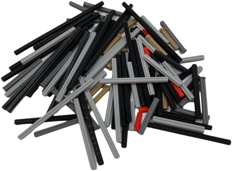 120Pcs Axle Rods Assortment Pack, Train Wheel Cross Axle Parts Replacement Pieces Set, Compatible with Lego Parts and Pieces