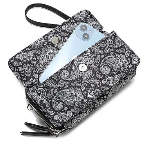 Image of Lanyani RFID Crossbody Wallet Wristlet Purse with Phone Pocket For Women Vegan Leather