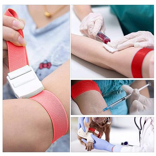 Image of DESCO Surgical Tourniquet Elastic Belt for Blood Collection with Plastic Buckle Pack of 1 (Red)